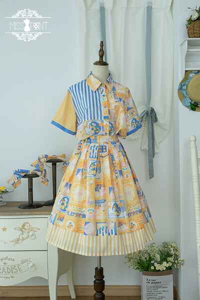 Miss Point~Daisy Lemon~Kawaii Lolita Lemon Print Skirt Customized   