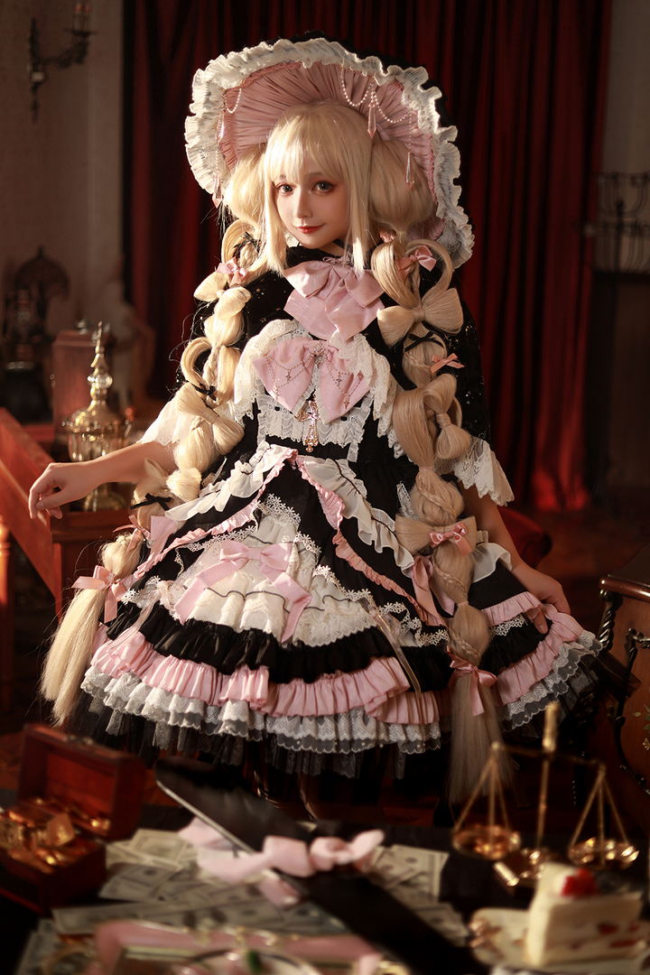 FelinaeCookieLolita~Witch Pawnshop~Gothic Lolita JSK Outfit with Cross Pearl Details