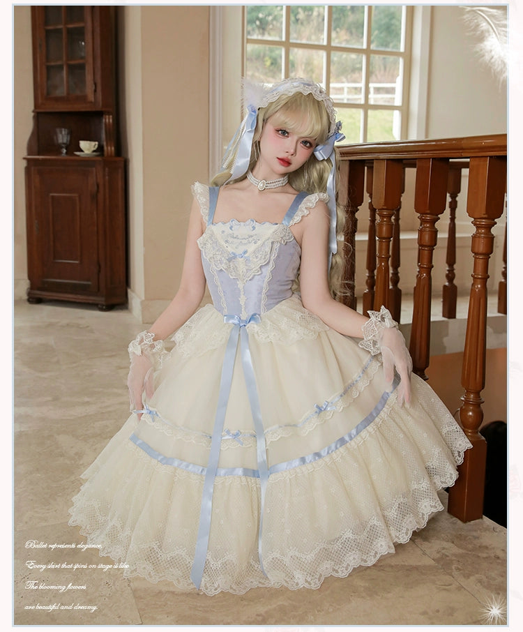 Flower and Pearl Box~Silk Ballet~Wedding Lolita JSK Dress Princess Bridal Dress 34050:442478