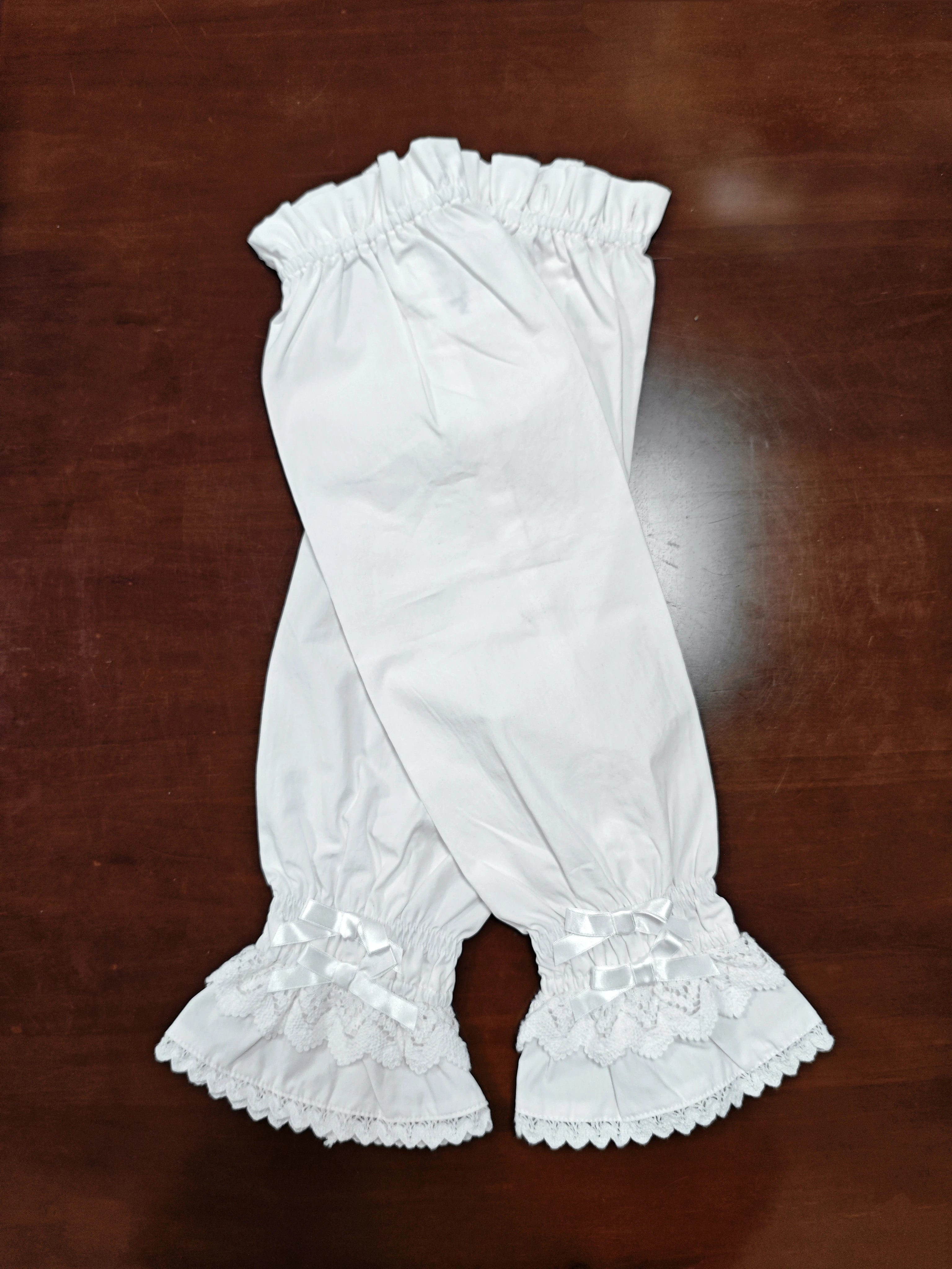 Haruhime Momoko - Cotton Old School Lolita Blouse, Cross Halter Neck White - A Pair of Straight Sleeves Only One Size