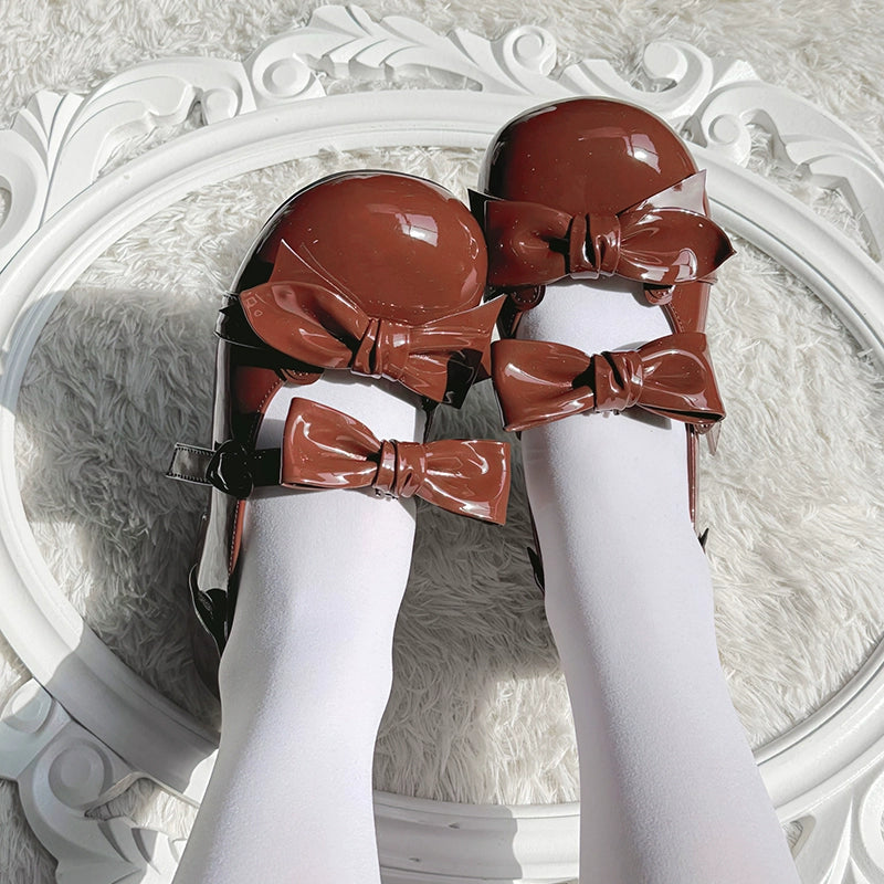 Beauty Bunny~Kawaii Lolita Shoes Low Heels Round Toe PU Shoes 34 Brown 