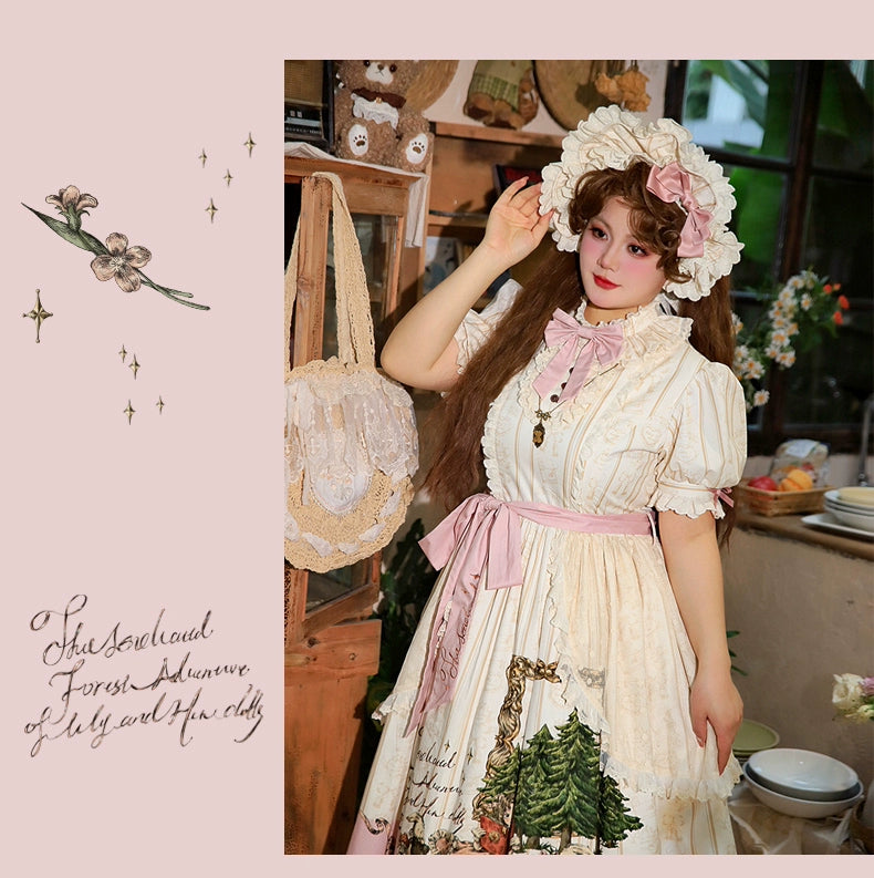 NanShengGe~Girl's Story Book~Plus Size Sweet Lolita OP Dress Two-piece Dress Suit 40704:673364