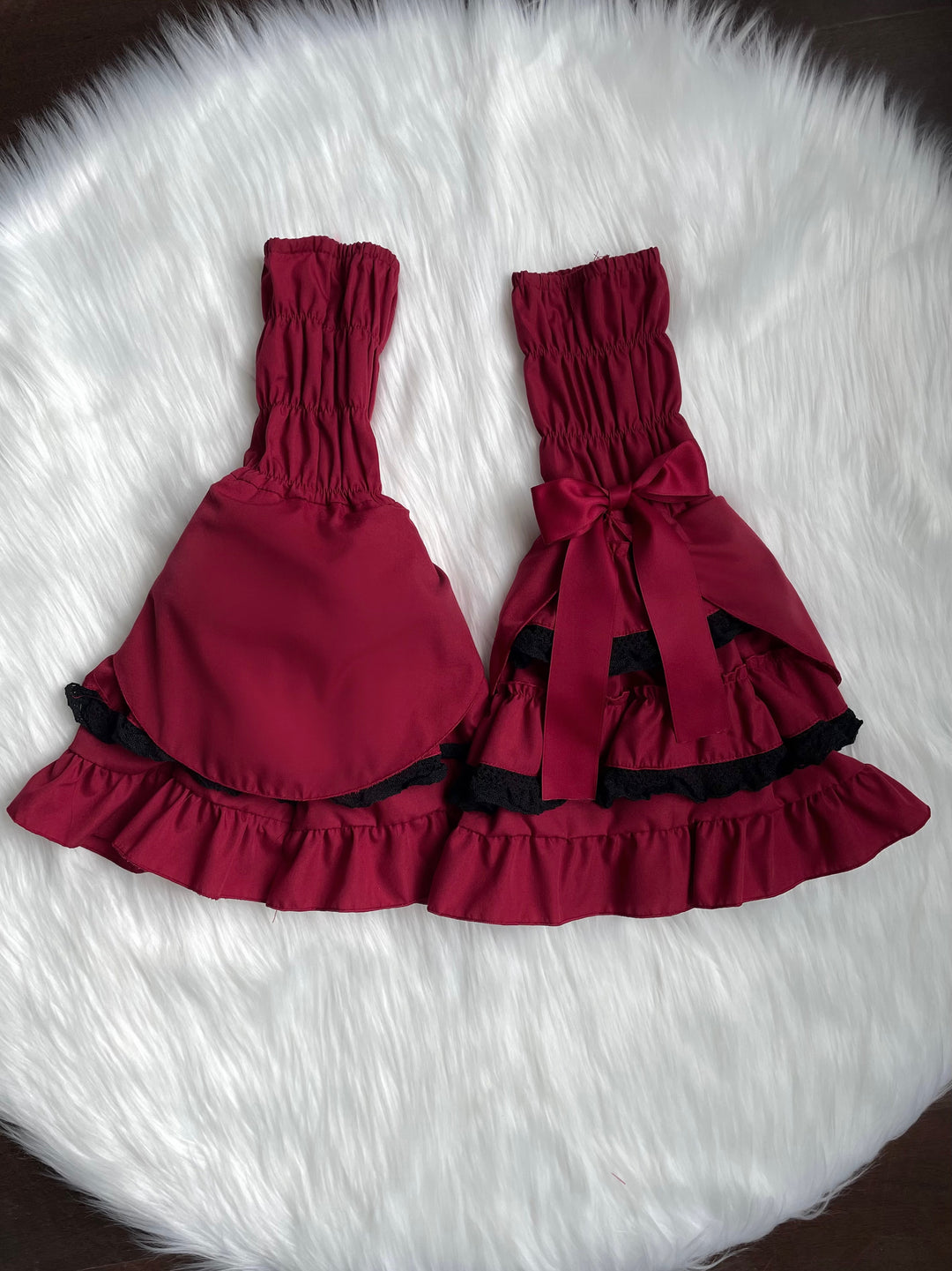 Mengfuzi~Doll Heart~Gorgeous Lolita Dress Vintage OP Cape Set S Red and black sleeves 