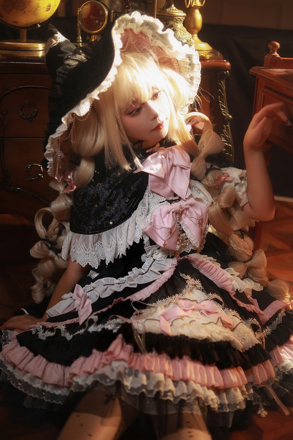 FelinaeCookieLolita~Witch Pawnshop~Gothic Lolita JSK Outfit with Cross Pearl Details