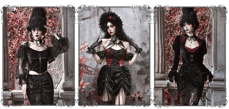 Blood Supply - Duchess - Velvet Gothic Lolita Dress, Corset & Skirt