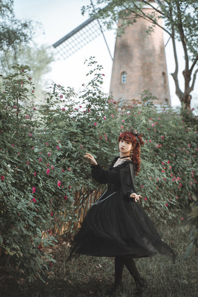Cornfield Lolita~The Girl Assassin~Halloween Gothic Lolita Irregularly Hemline Dress   
