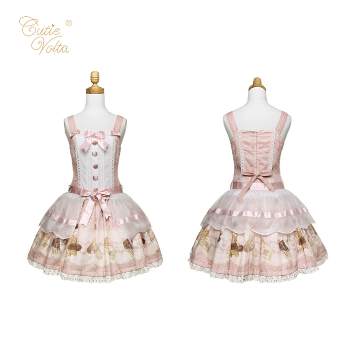 CutieVolta~Blissful Confectionery~Sweet Lolita OP Dress Bear Print JSK 40584:666512