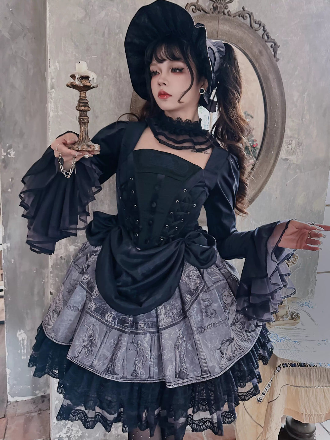 Susin Lolita~Star Disk~Gothic Lolita Dress Elegant OP Dress and Coat