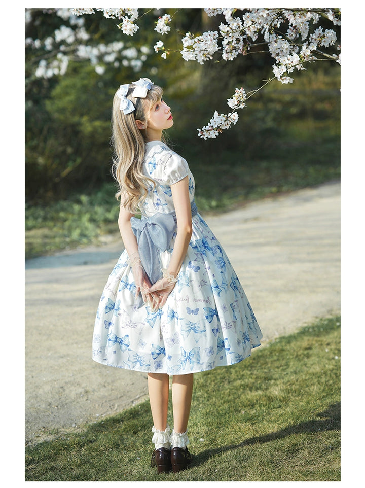 Summer Fairy~Eternal Garden~Sweet Lolita Dress Suit Elegant Open-Shoulder OP and JSK