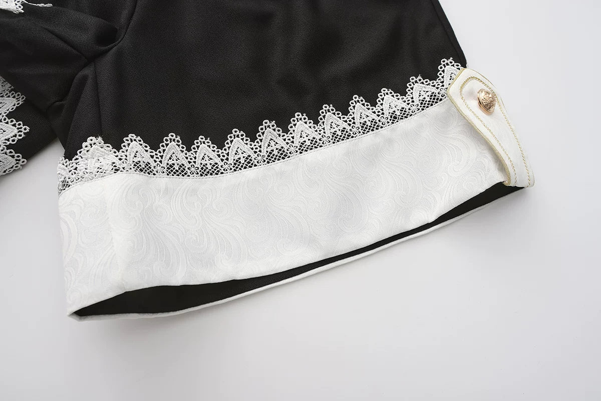 Immortal Fatima's Secret - Ouji Lolita Shorts, Black & Vintage Prince Style 44981:830910