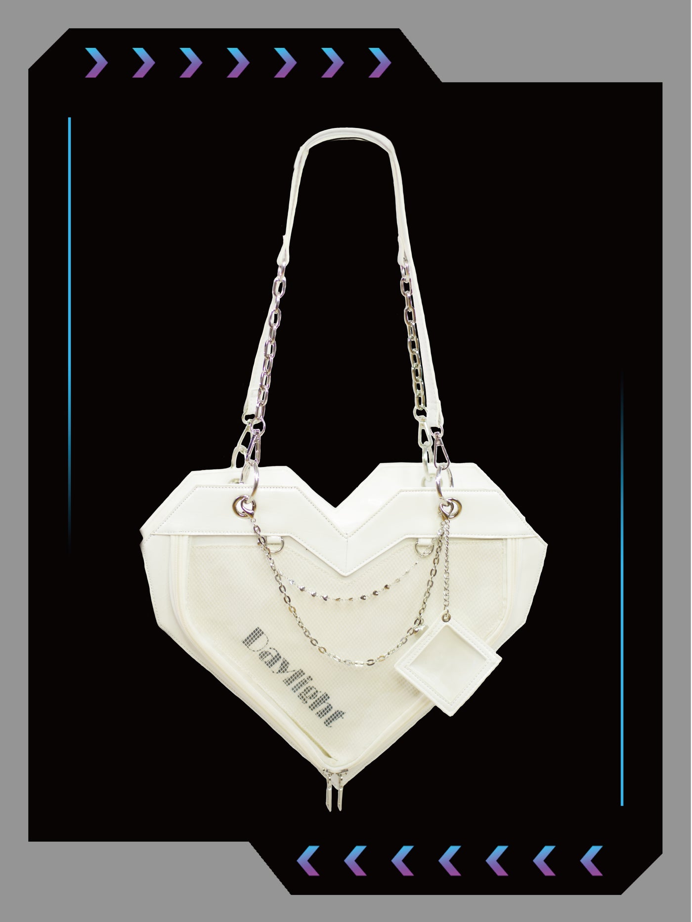 Daylight~Lolita Ita Bag Heart Shaped Bag laser white  