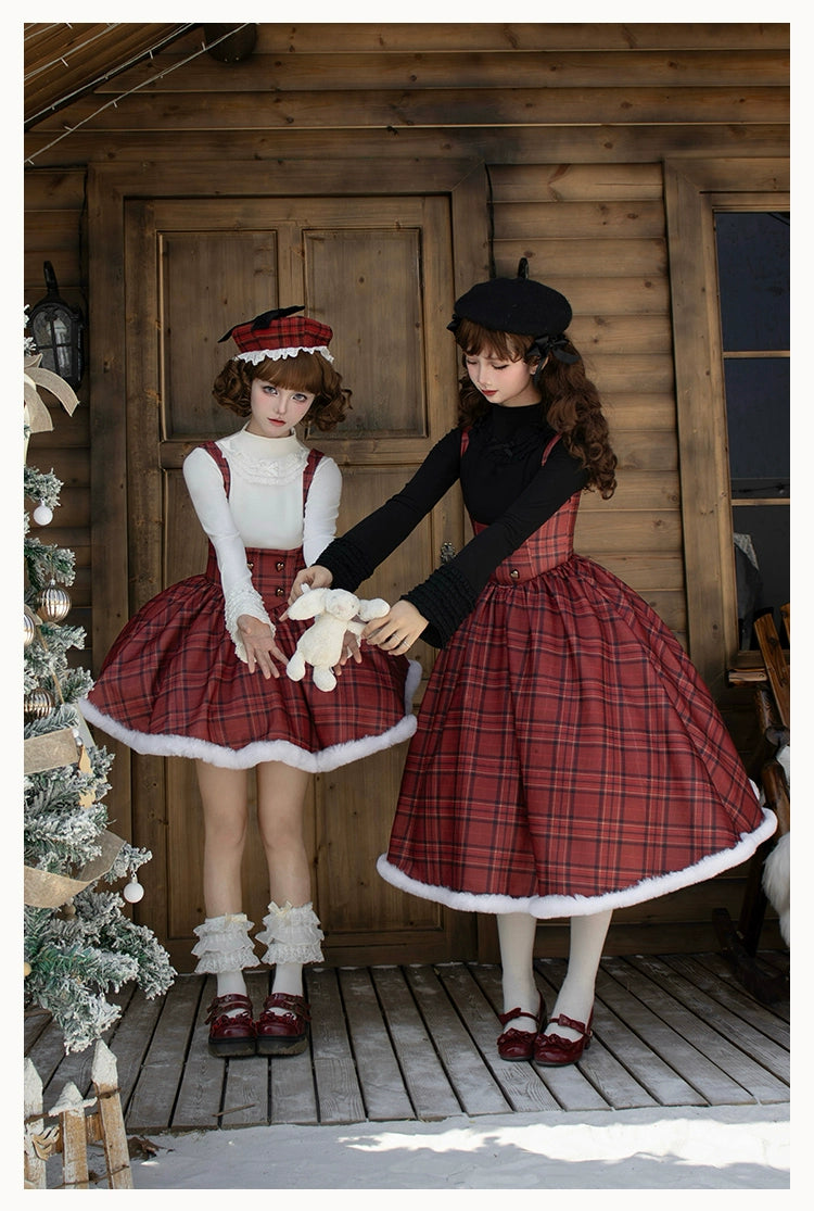 With PUJI~Wish Date~Twins Lolita Fishbone Bust-supporting JSK Winter Scarf-Cape 40526:670488