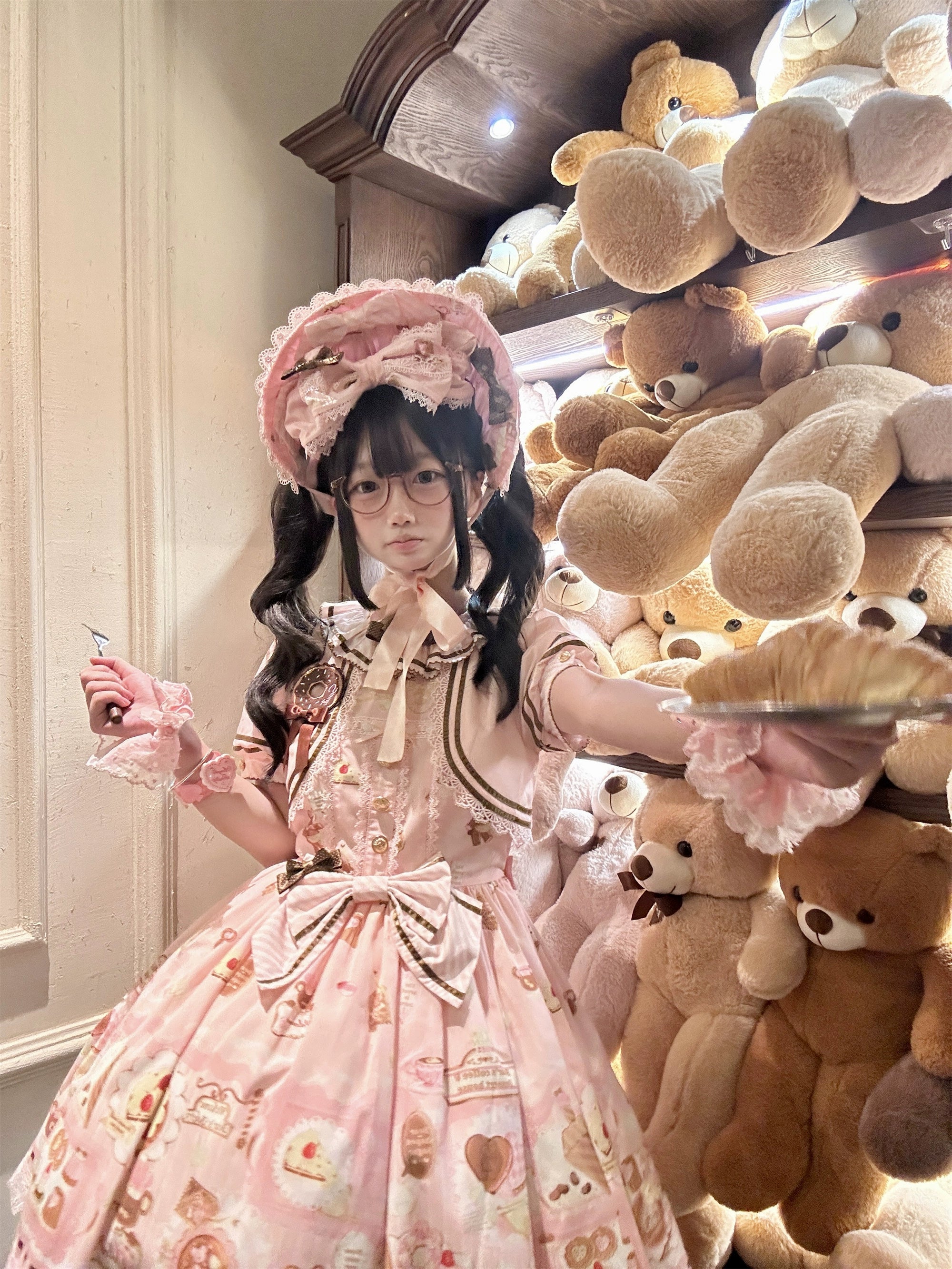 Babyblue - Dream Teahouse - Dessert Print Kawaii Lolita OP Dress Suit 43332:773717