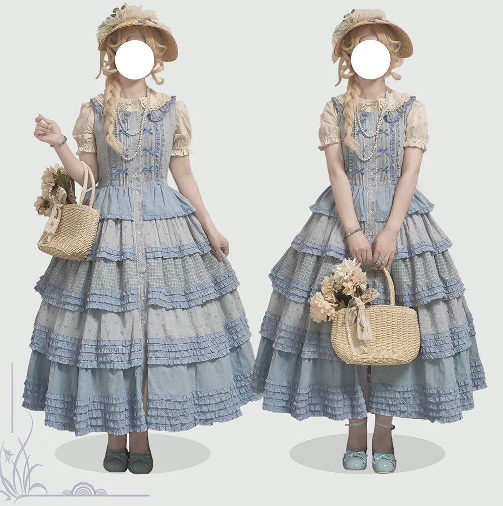 Miss Point~Garden Sunflower~Country Lolita JSK Five-Tiered Open Front Dress