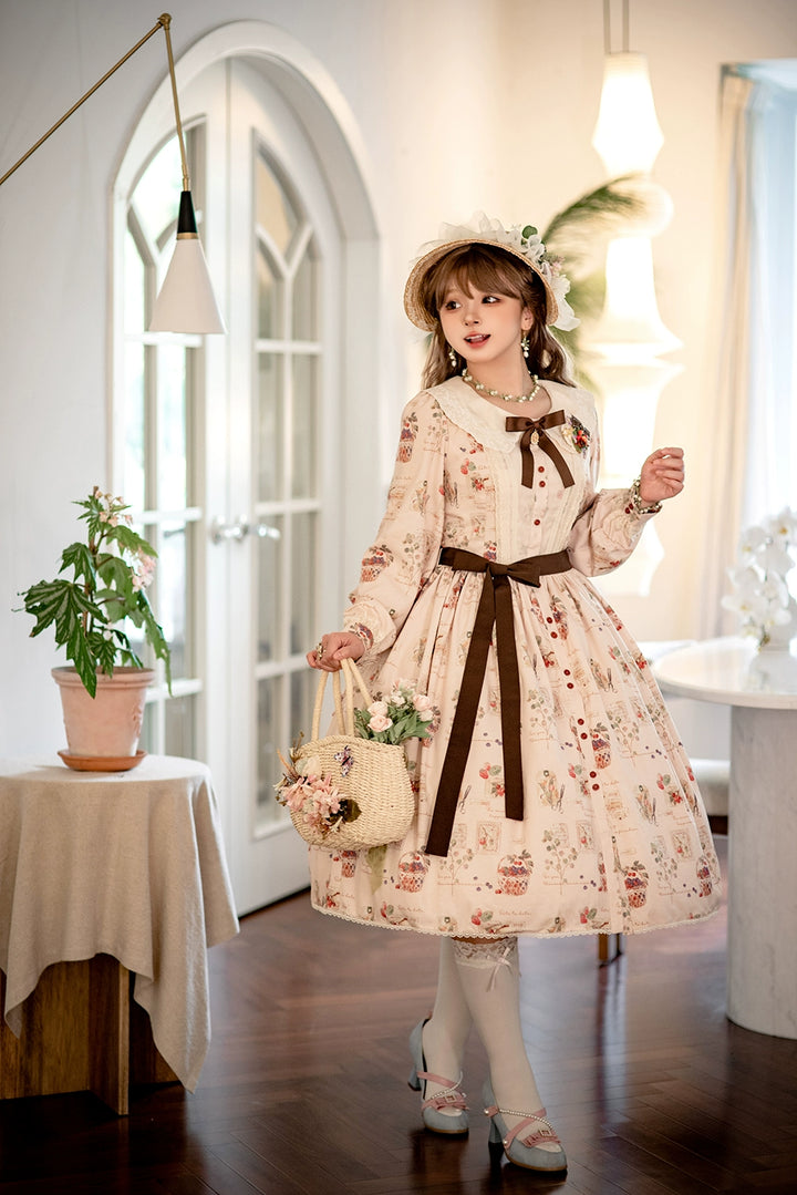 (Buyforme)Miss Point~Forest Lolita Lantern Sleeve OP Casual Dress 29482:341856