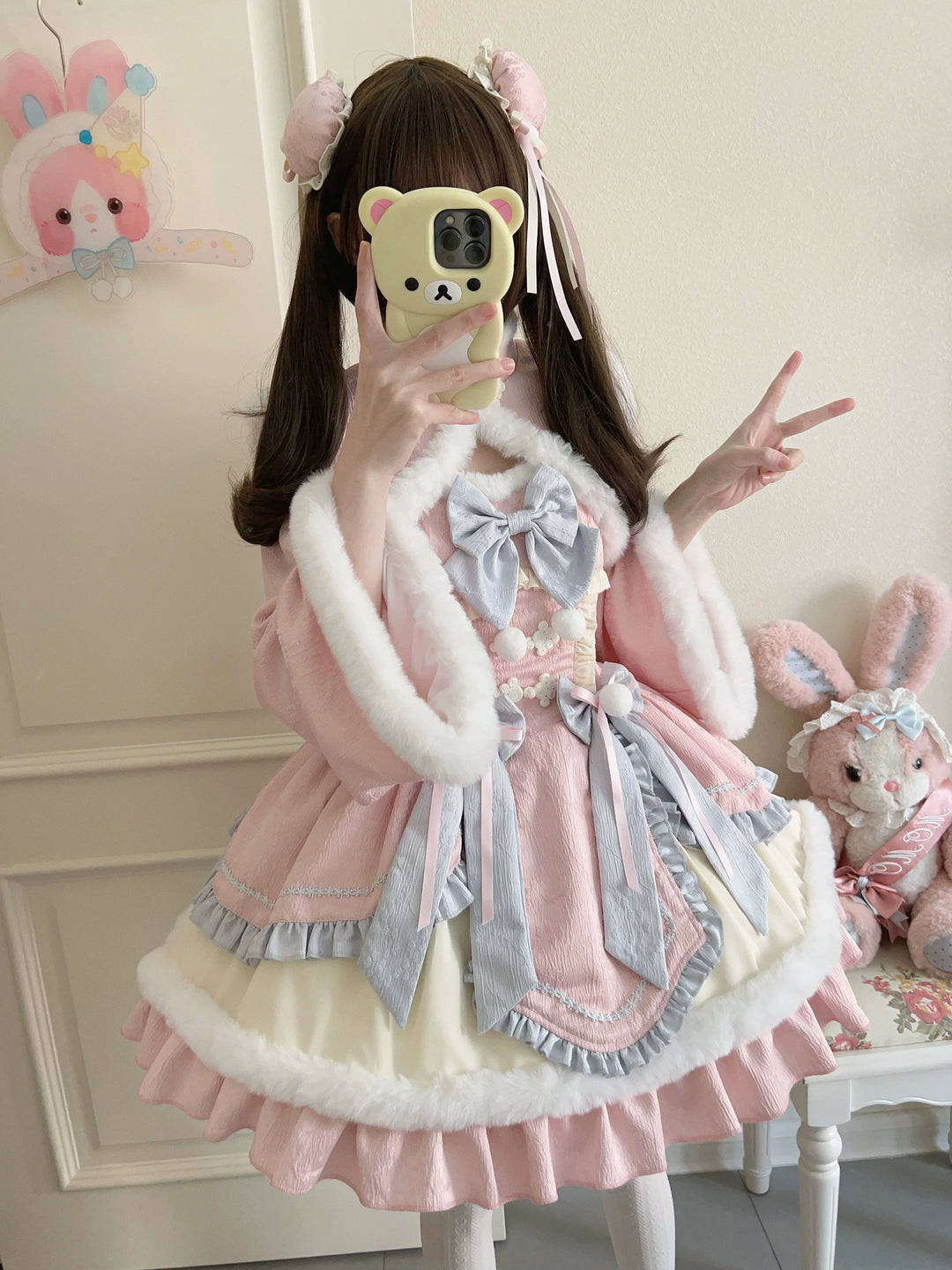 Sugar Girl~Taomian Meiyi~Winter Qi Lolita JSK Suit New Year Lolita Dress