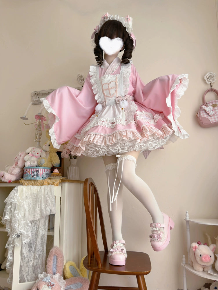 Hanguliang~Sweet Meow Nurse~Maid Lolita Skirt Set Kawaii Lolita Dress   