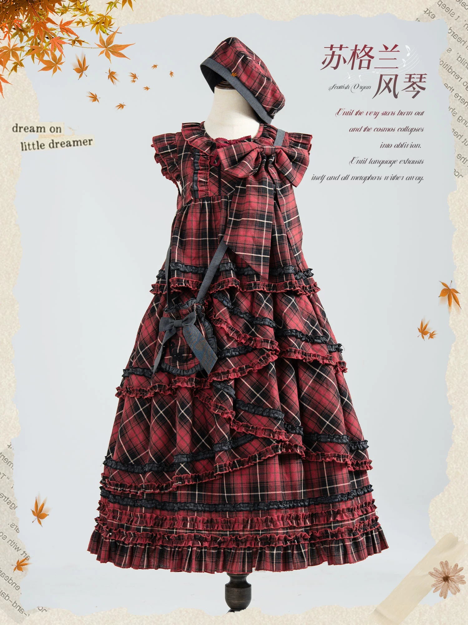 Honey Machine - Scotch Accordion - A-Line Plaid Daily Lolita JSK, Short Coat 44302:803320