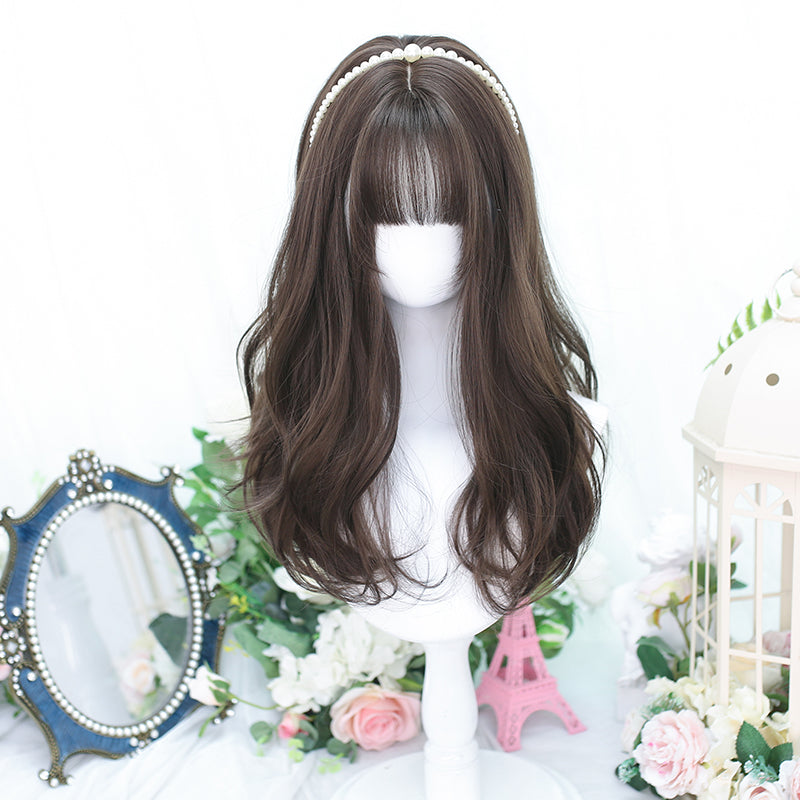 Dalao~Natural Lolita Wig Gentle Long Curly Hair T311f Cold Brown (8-18)  