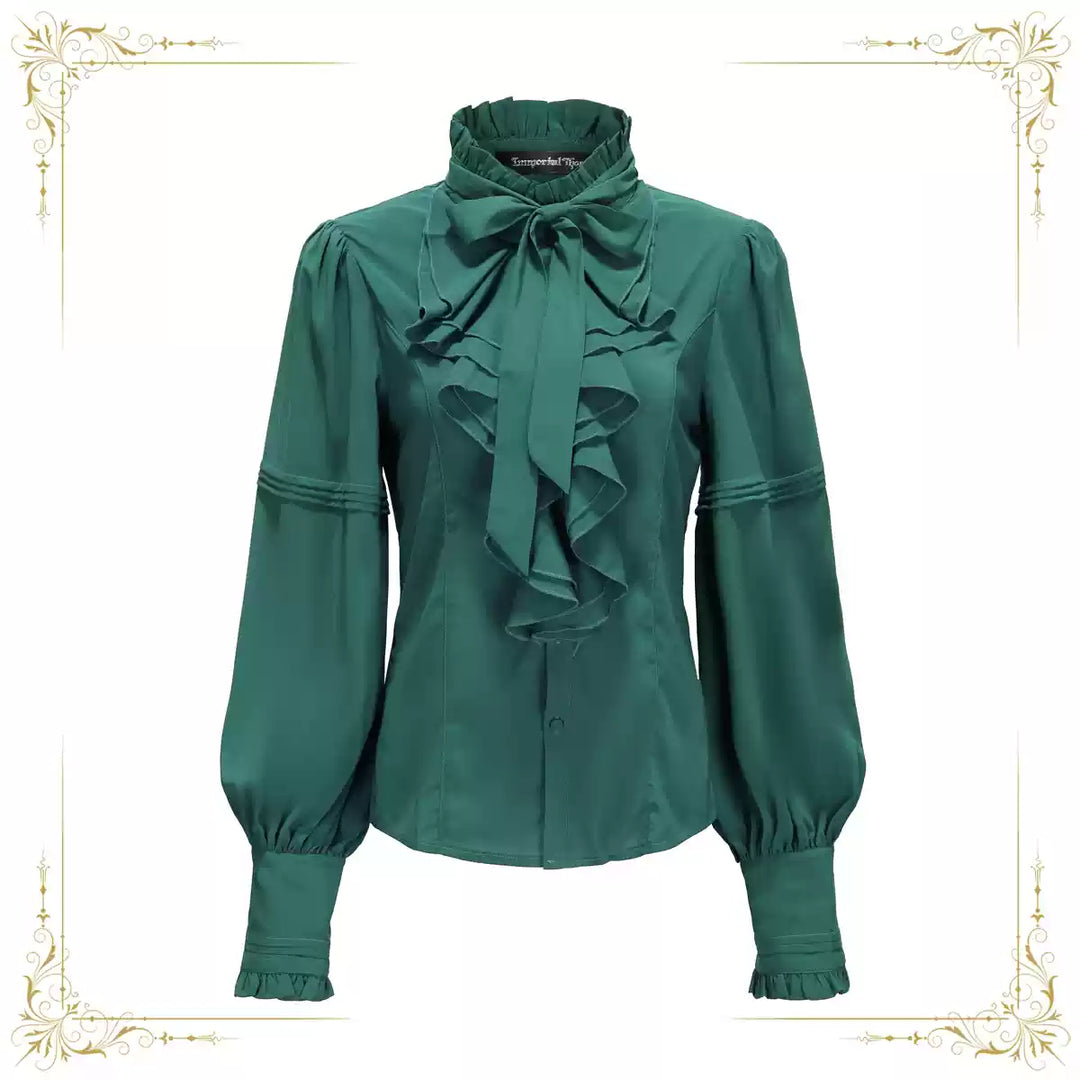 Immortal Thorn~Endless Promises~Vintage Ouji Lolita Shirt with Ruffle and Jabot Collar