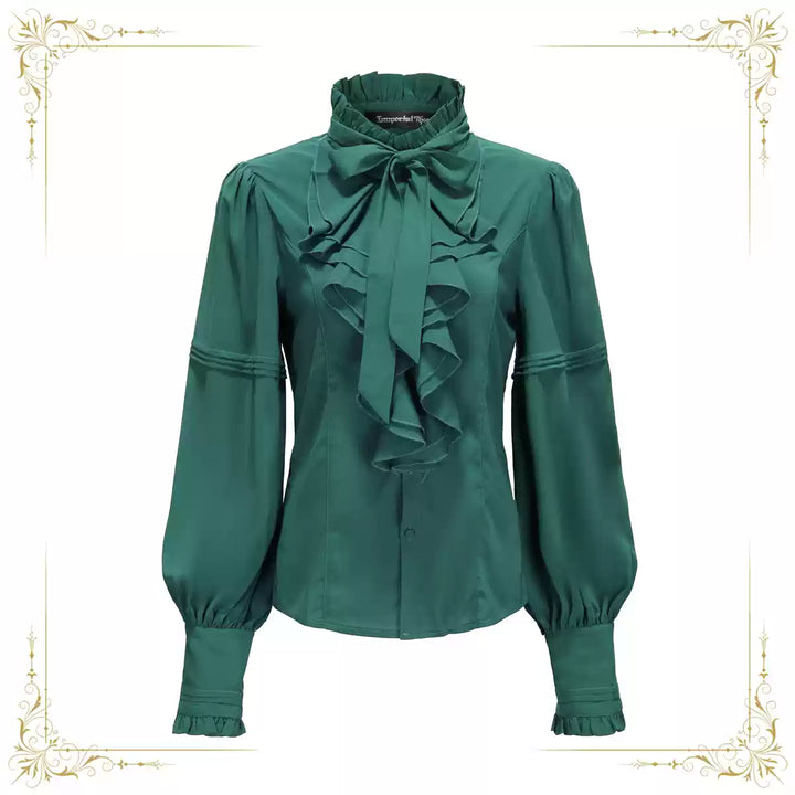 Immortal Thorn~Endless Promises~Vintage Ouji Lolita Shirt with Ruffle and Jabot Collar