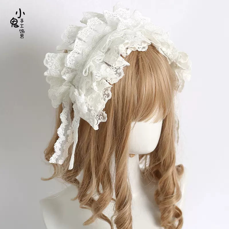 Xiaogui~XG~Sweet Lolita Lace Headdress white B  
