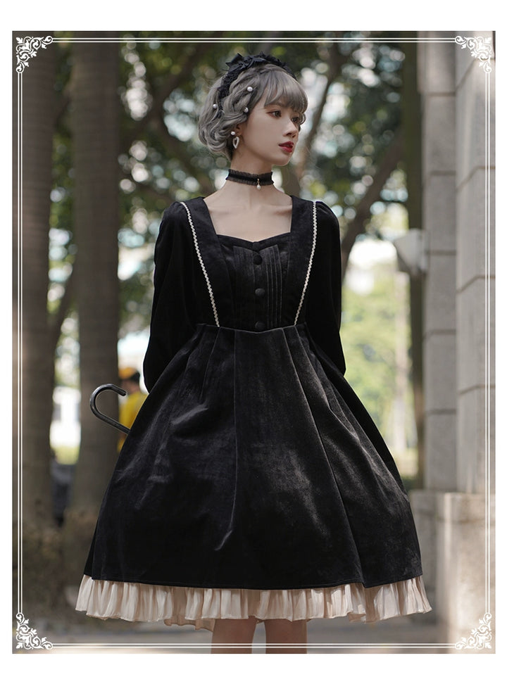 (BFM)YingLuoFu~College Style Lolita Cape Gold Embroidery Cloak Set   