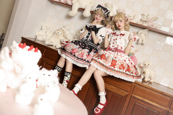 Polaris Lolita~Rabbit Berry Gift Box~Sweet Lolita Salopette and Dress Set   