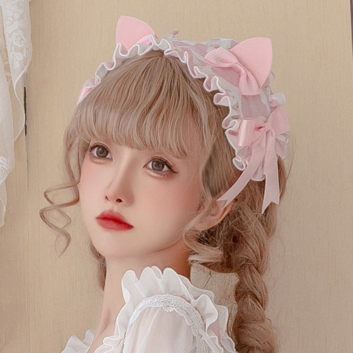 Sweet Japanese Style Lolita Headwear Multicolors free size Meow Claw Planet-Pink 