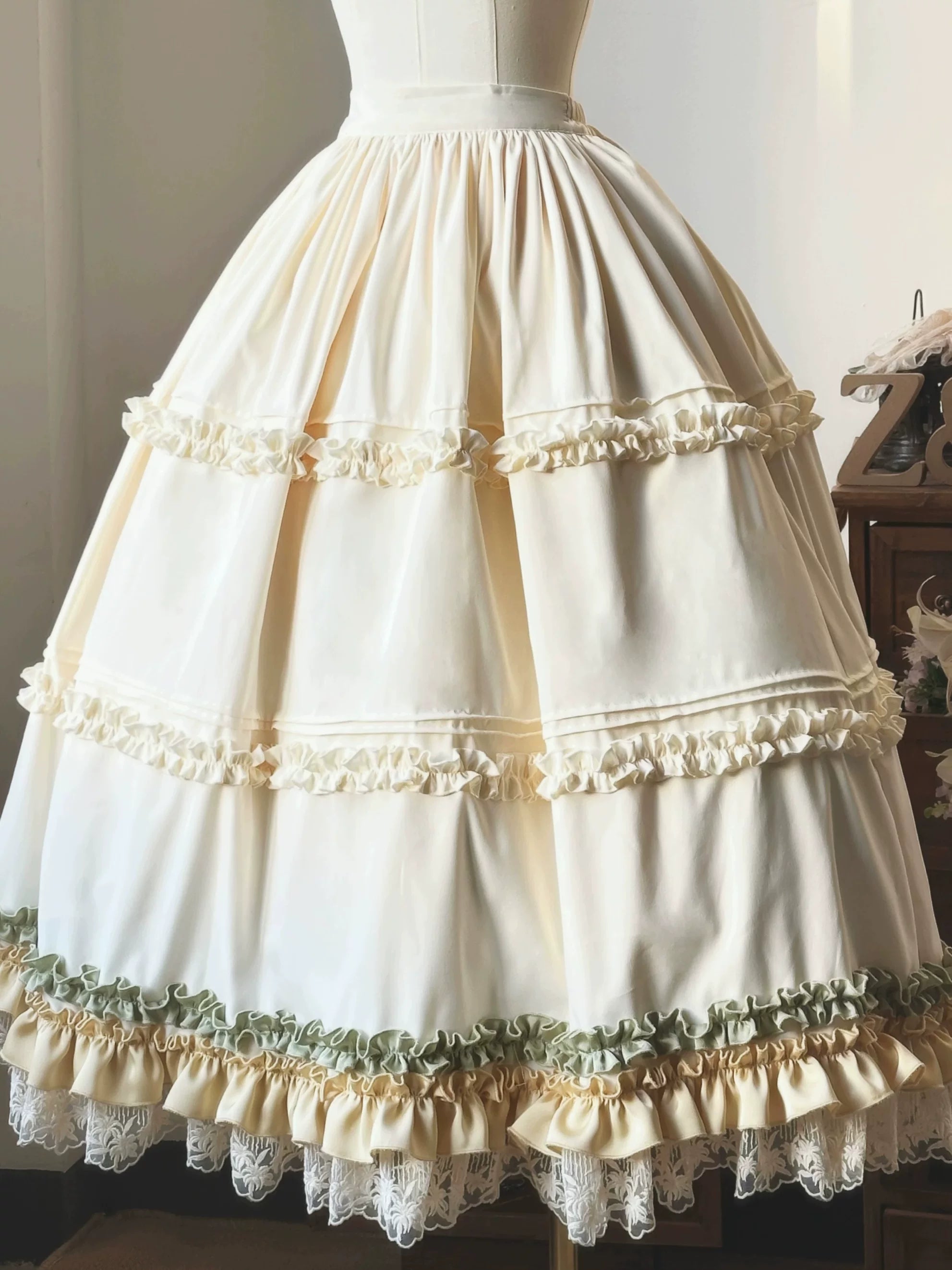 Embroidered Classic Lolita OP Dress, Lace Trim Shirt (L M S XL) 45209:840260