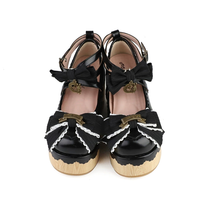 MODO~Hide and Seek~Kawaii Lolita Platform Shoes Thick Sole Shoes (Black / 35 36 37 38 39 40) 42098:726320