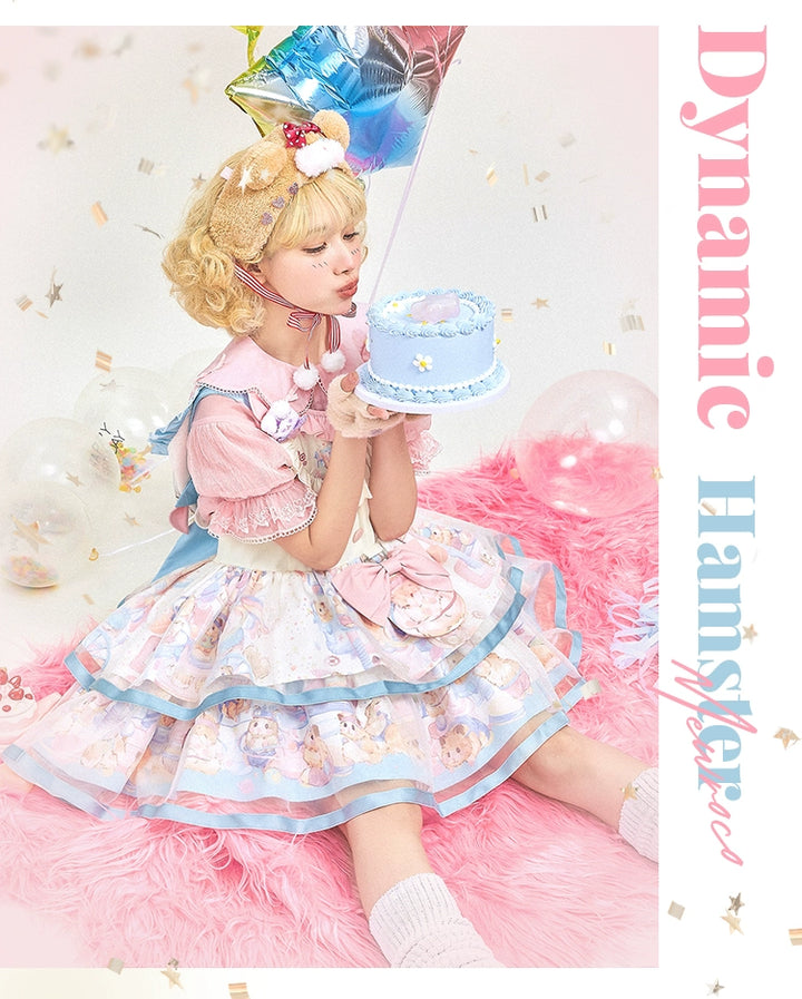 Mewroco~Sweet Lolita Dress Suit Salopette and Hoodied OP 41298:690636