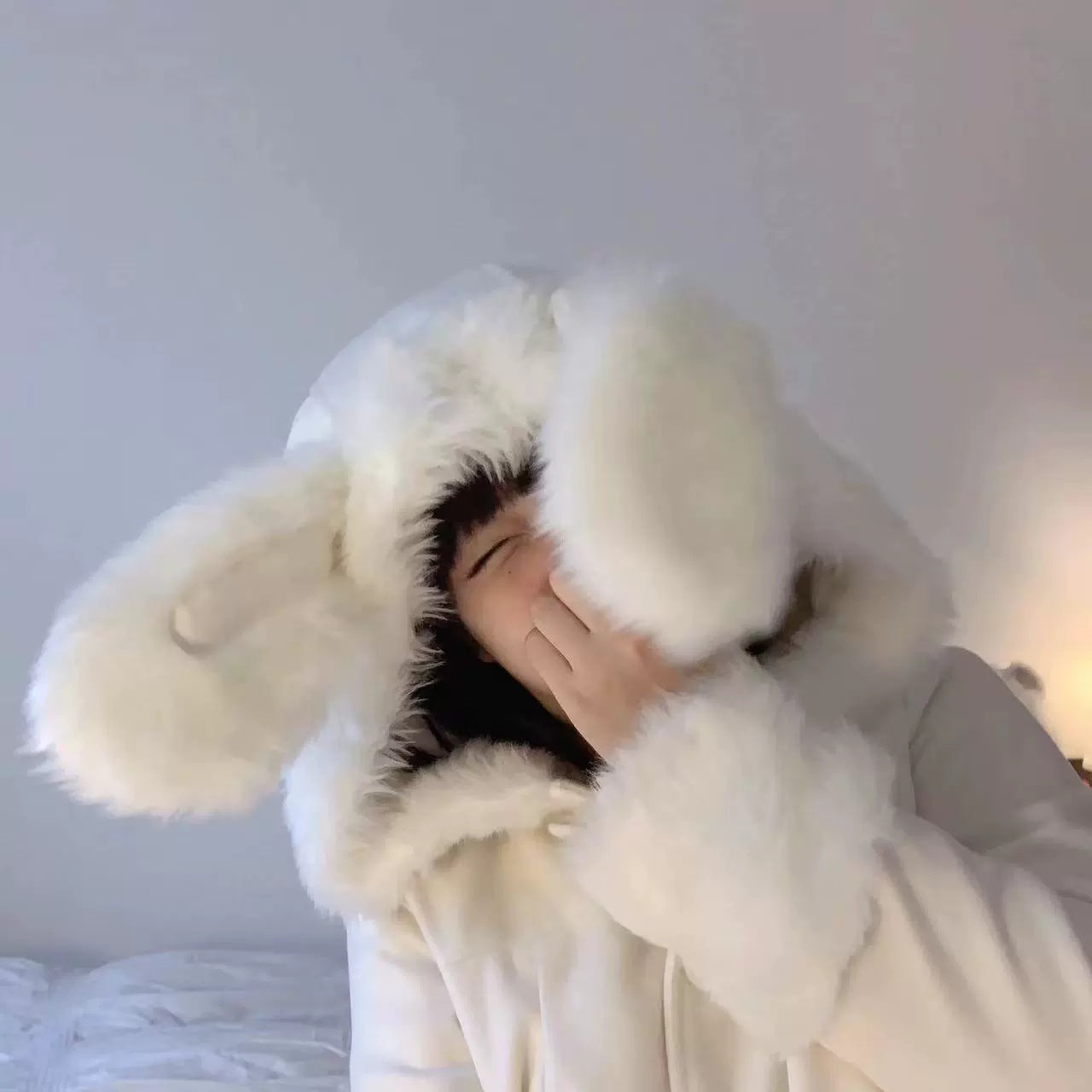 Sissy the shepherd~Cream Rabbit~Cute Rabbit Ears Lolita Coat Soft Plush Overcoat   