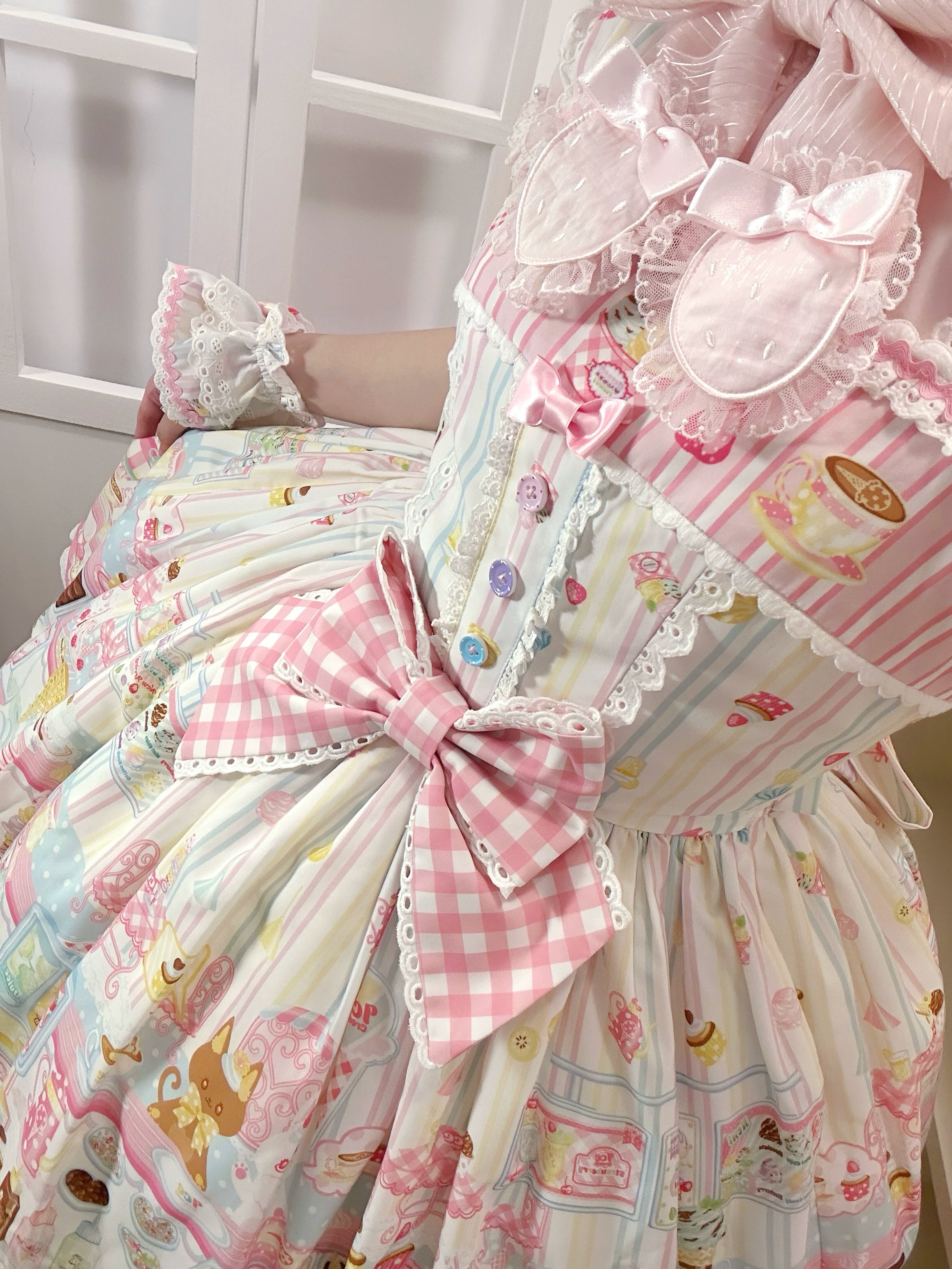 Summer Ice Cream Tale - Old School Lolita Ice Cream Printed OP & JSK Dress 45684:858644