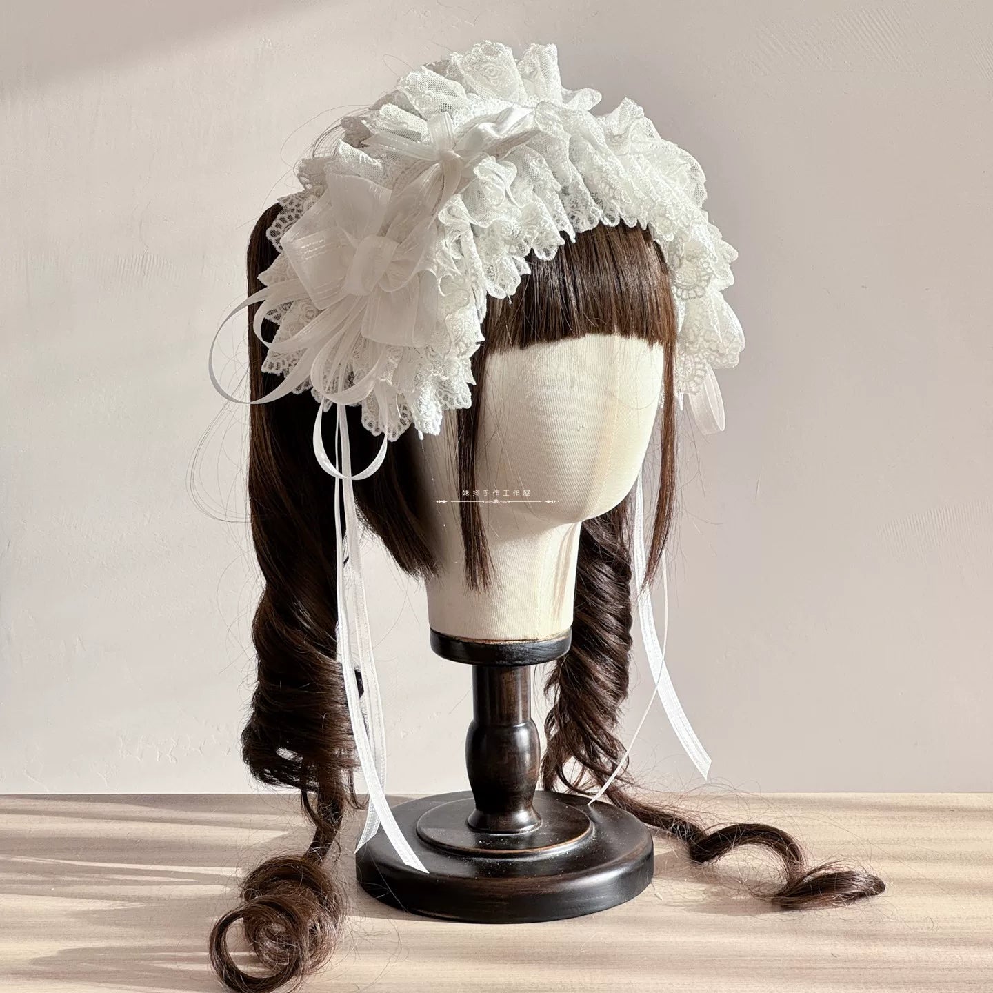 Wedding Sweet Lolita Accessories, Dramatic Bows White Hairband