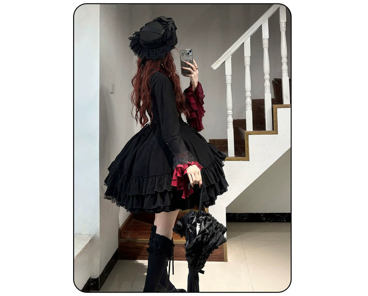 Susin Lolita~Moonlit Rose~Gothic Lolita OP Dress Winter Wool Lolita Overcoat   