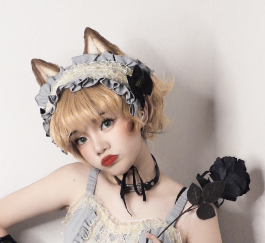 Eye Of White Crow - Sweet and Cool Lolita Headband KC blue black hairband