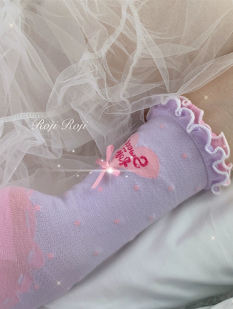 Roji Roji~Sweet Lolita Socks Cute Lolita Short Socks With Polka Dot   