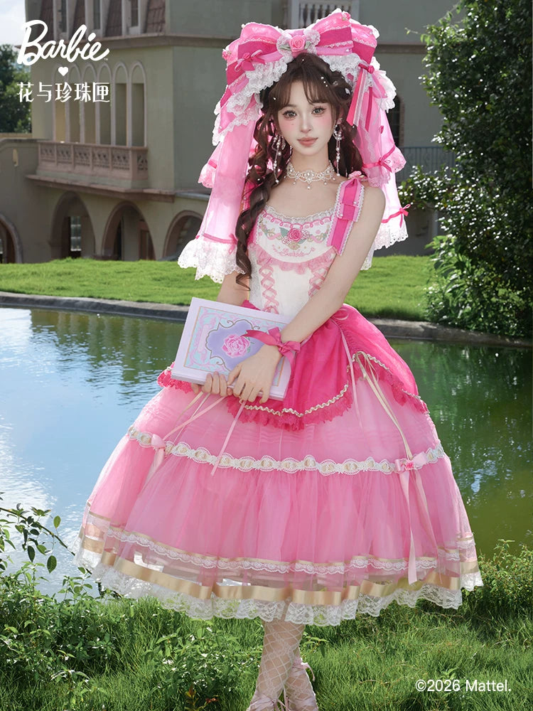 Jennifleur - IP Collab Sweet Lolita Hime Sleeve OP & Long JSK, Floral Accent 45882:866278