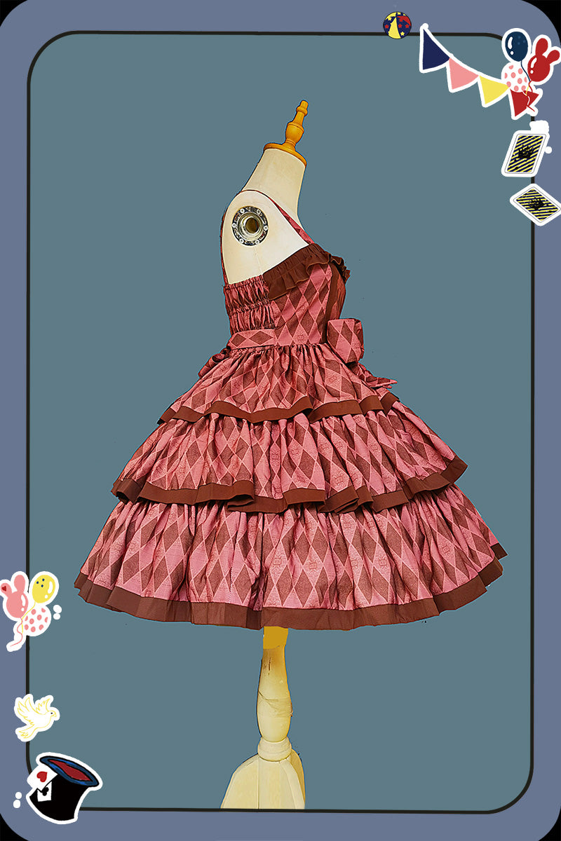 Infanta~Cloth Cat~Kawaii Lolita JSK Multi-Color Tiered Ruffles Dress 42774:753089