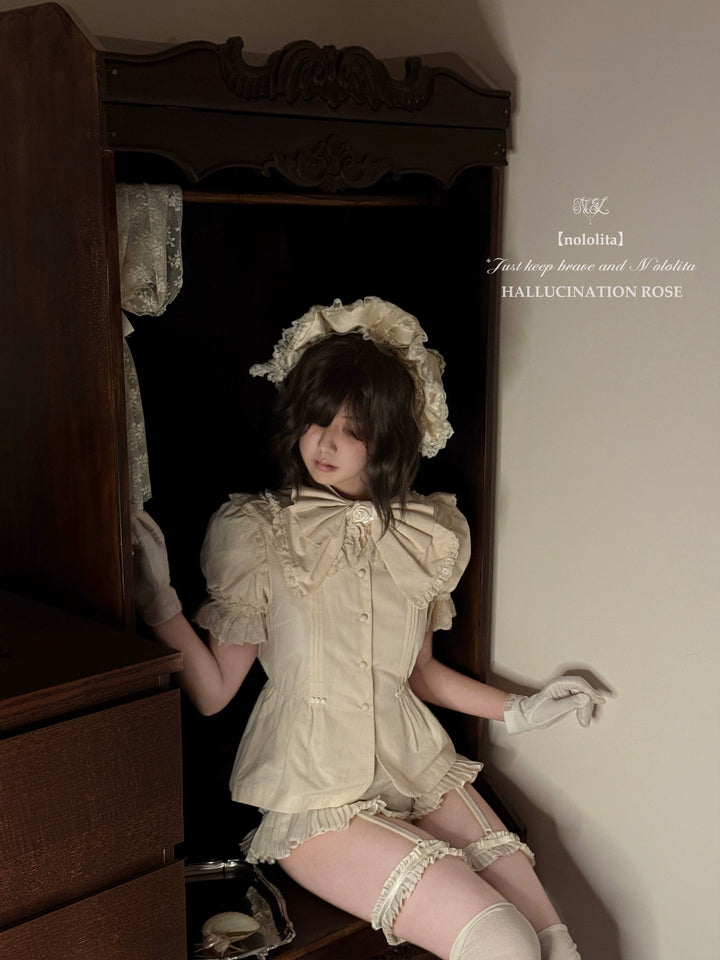 Nololita~Nightingale~Old School Lolita Shirt with Detachable Sleeves 41944:720474