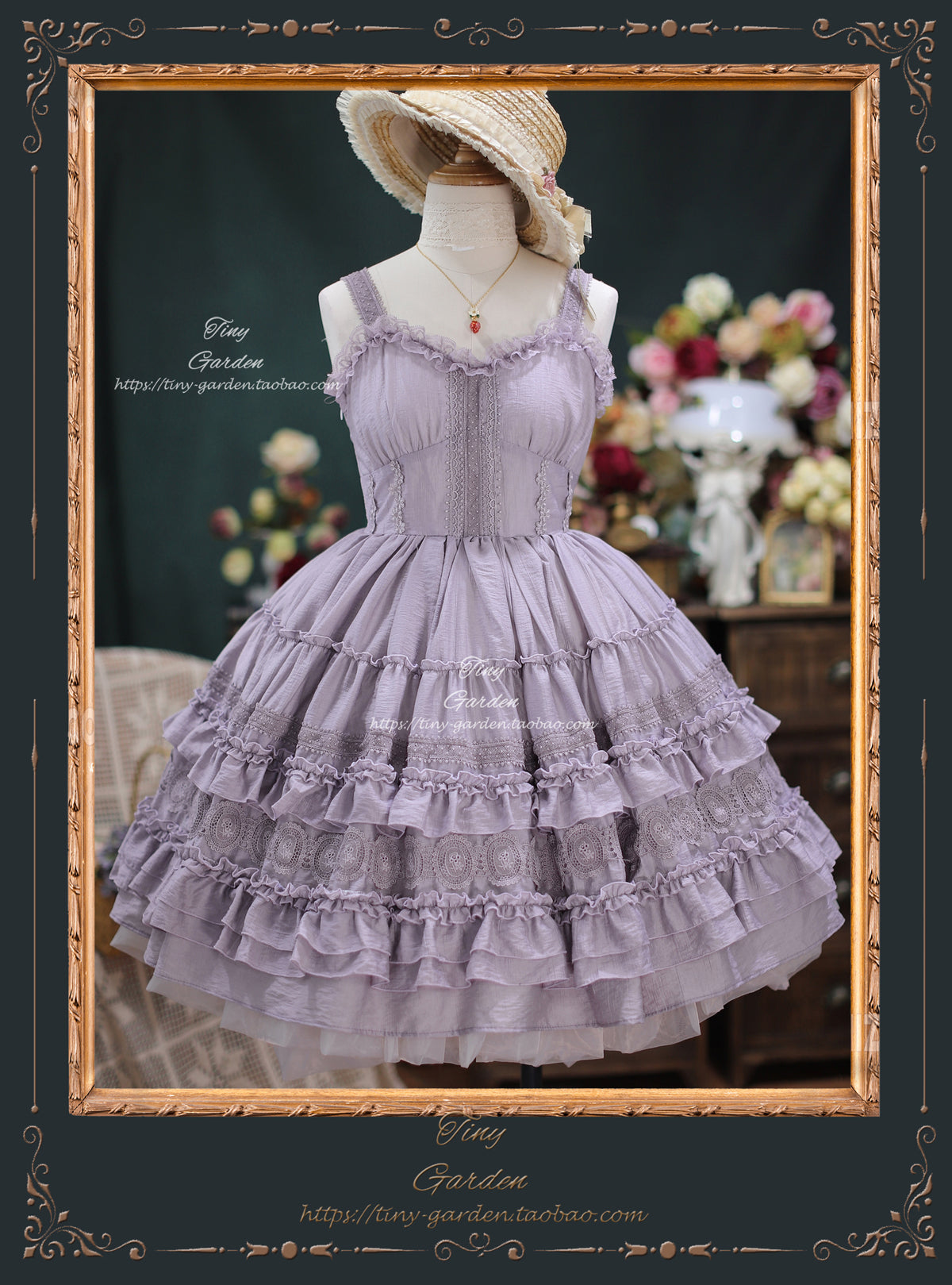 (Buyforme)Tiny garden~Dream Bouquet~Elegant French Vintage Lolita JSK free size lavender purple 