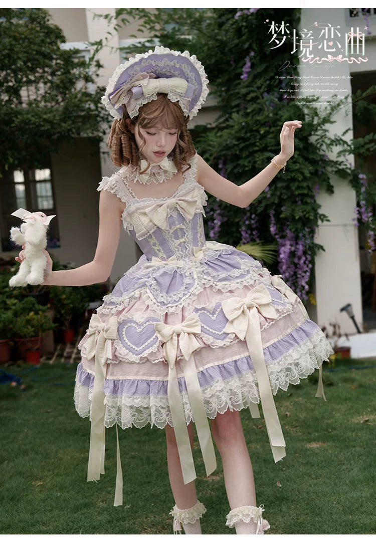Dream Melody - Gorgeous Sweet Lolita JSK Dress, Lace & Bows 44442:809754