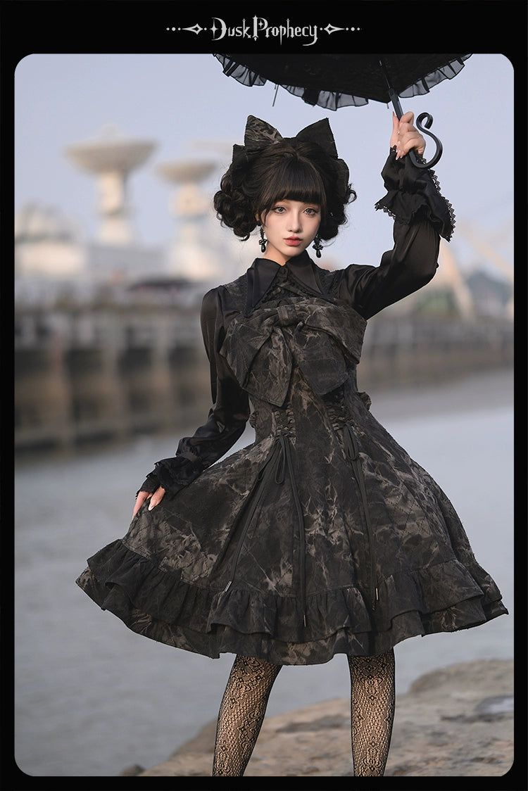 DuskProphecy~Egret 2.2-3.1 Version~Sweet Lolita Denim JSK Bust-Supporting Dress