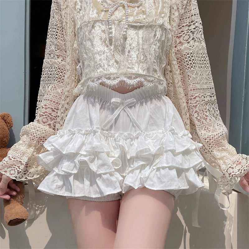 Sugar Girl~Daily Lolita Bloomers Anti-Exposure Pink Ruffle Safety Shorts 36194:515690