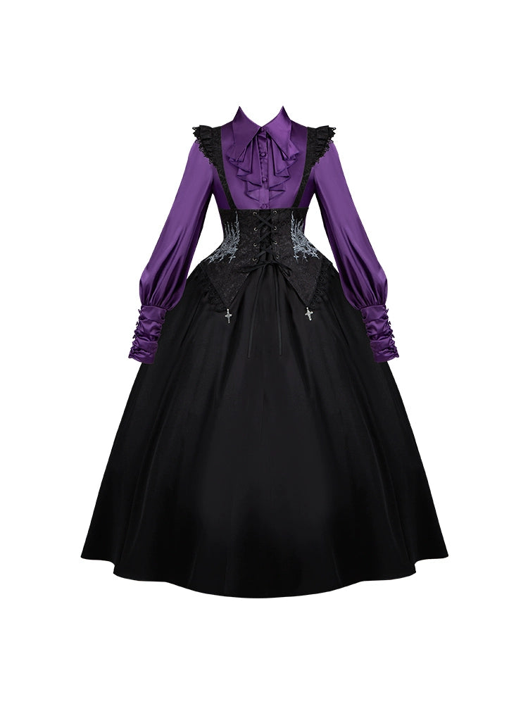 With PUJI~Thorny Night~Gothic Lolita Bust-supporting Skirt With Removable&Adjustable Strap 43203:770673