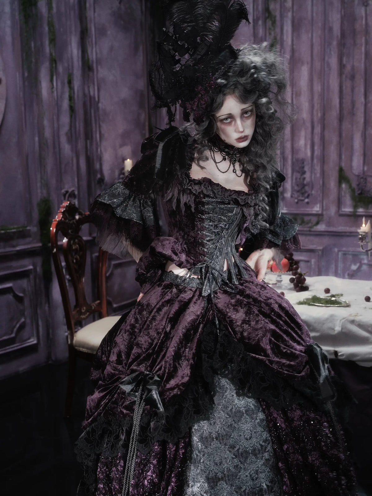 Undead's Gift - Halloween Gothic Corset, Detachable Sleeves 46023:872722