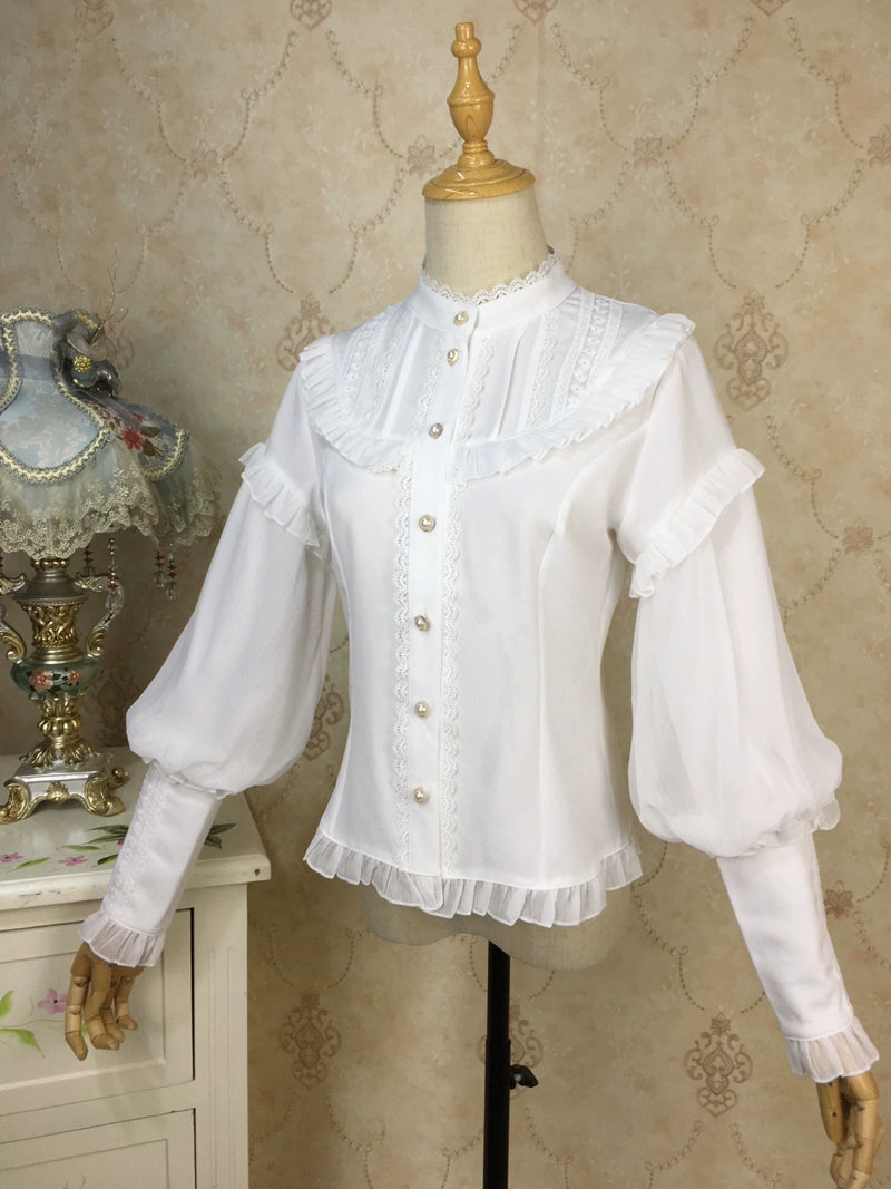 Princess Tailor Lolita~Classic Lolita Blouse Mutton Sleeves Thick Lolita Shirt 39986:648778