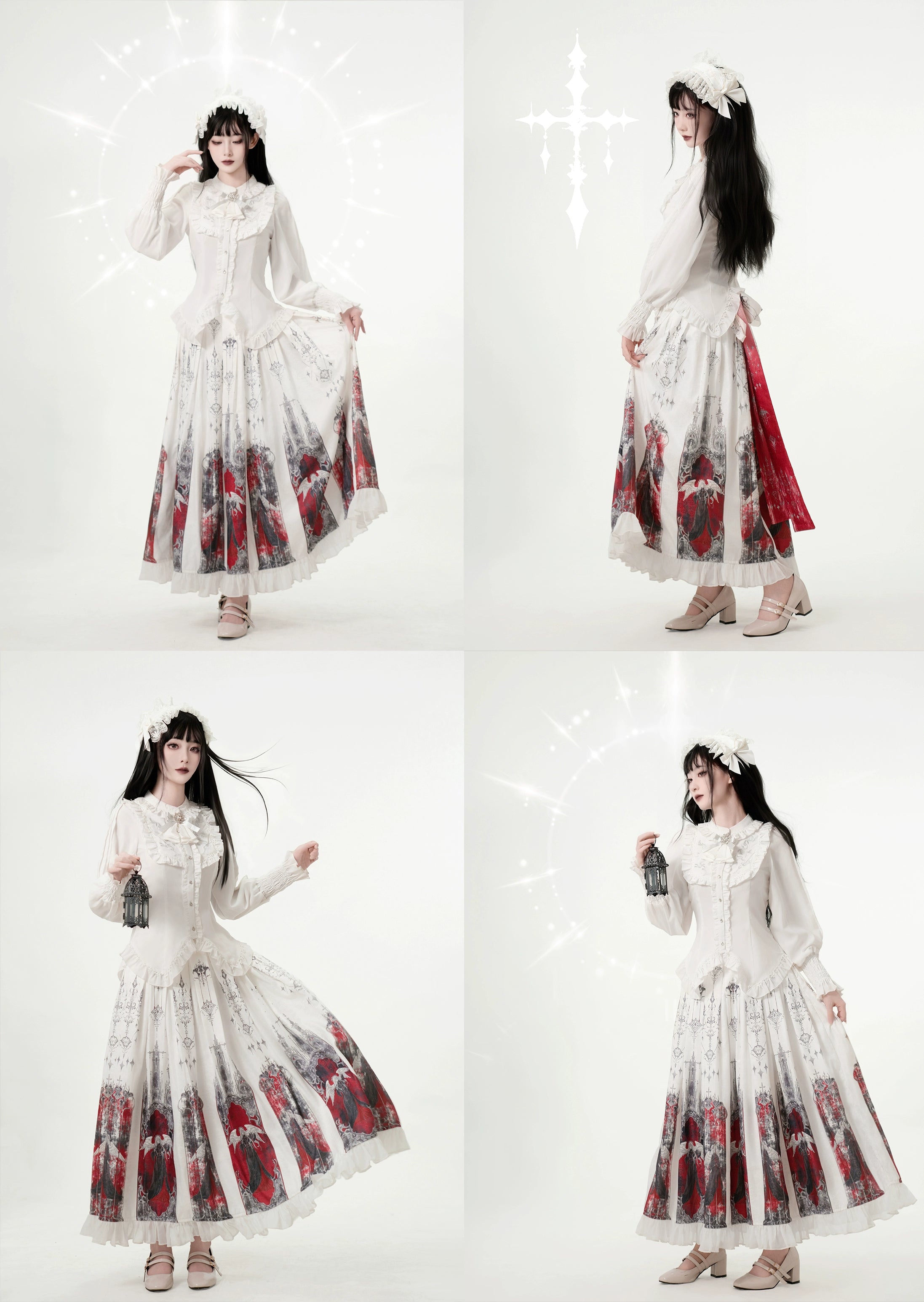 Luoluan Lolita - Fallen Angel - Printed Gothic Lolita Skirt Outfit 43909:788870