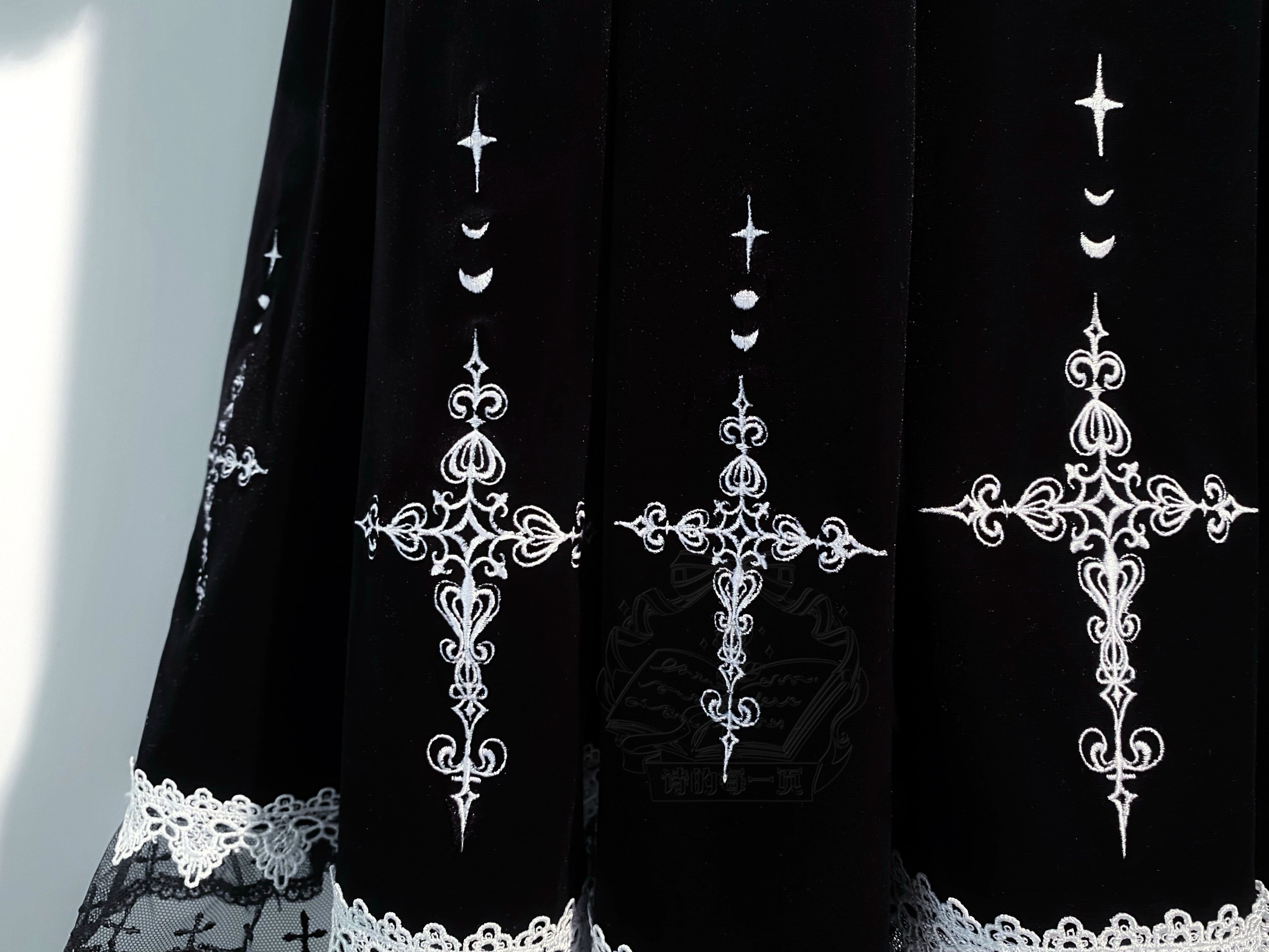 Cross Craft - Ten-Panel Cut Gothic Lolita OP, Embroidered Crosses 44402:806580